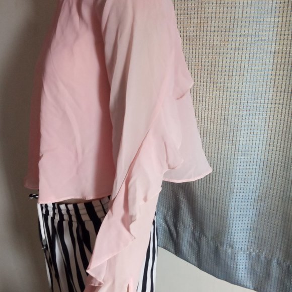 RIVER ISLAND Floaty Flare Top in Pale Pink - UK8 - Picture 4 of 7